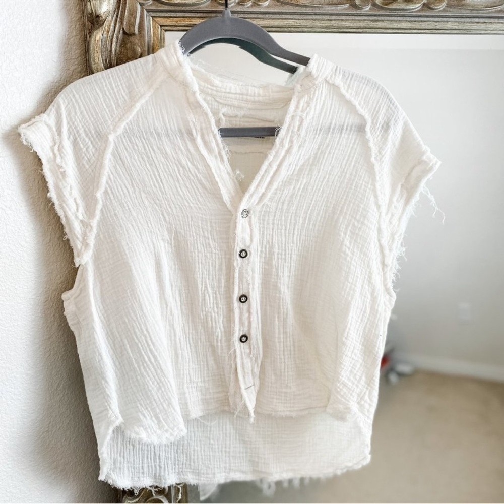 Free People We the Free Gauze Button Up - Small